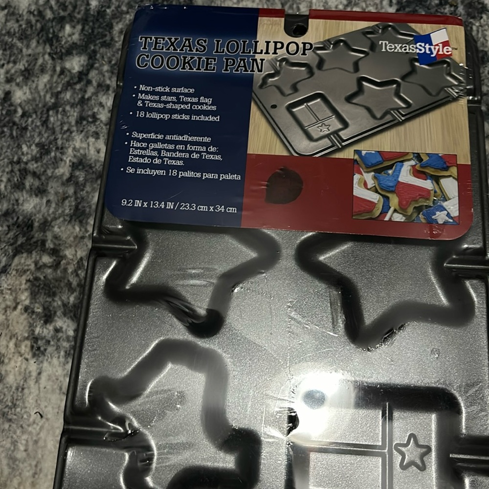 Texas Style Lollipop Cookie Pan non stick makes Texas shaped cookies